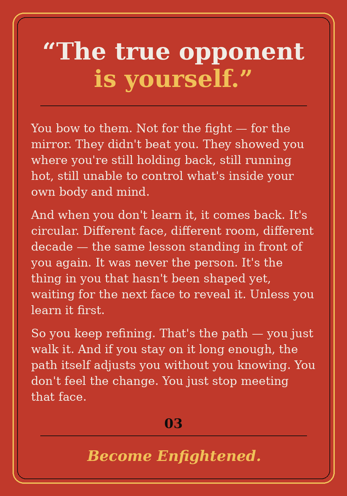 Card 03 back — The true opponent is yourself
