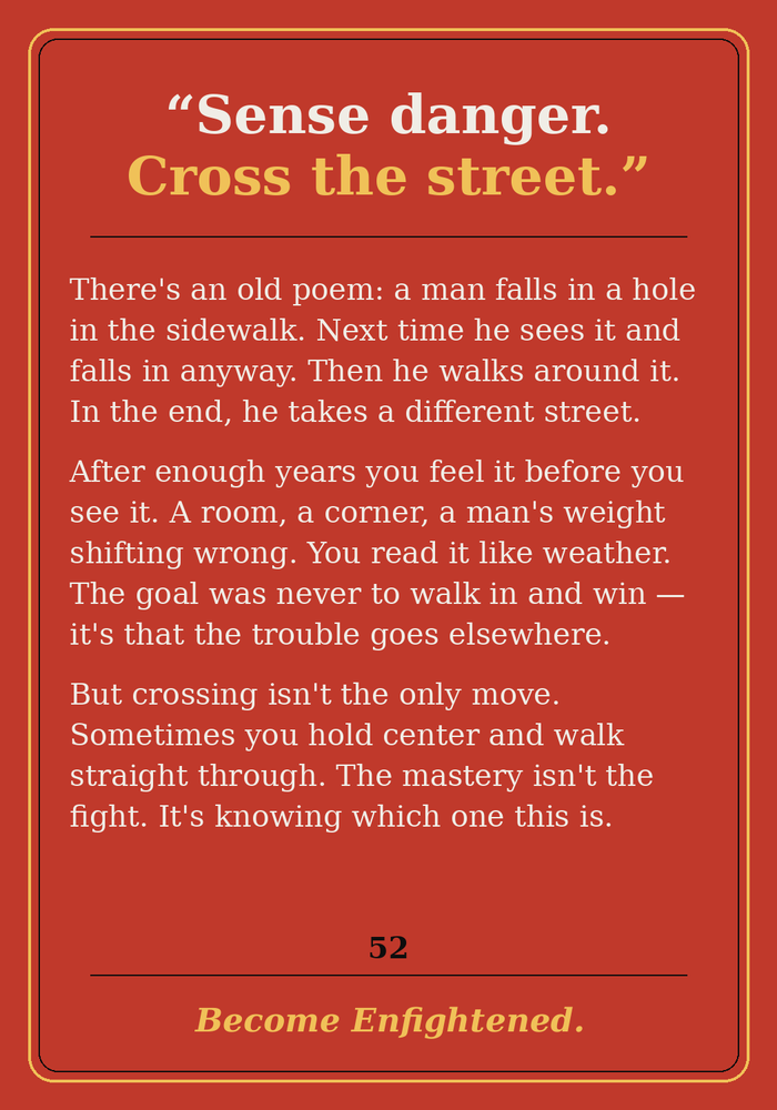 Card 52 back — Cross the street